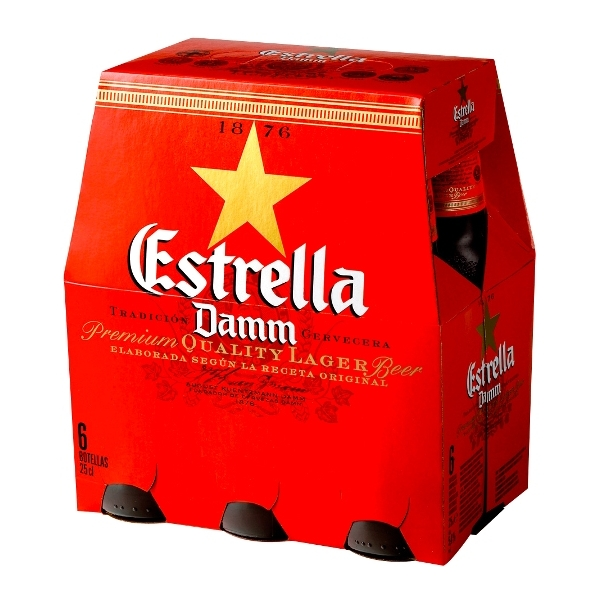 bot 1/4 pack6 quintos cerveza estrella damm